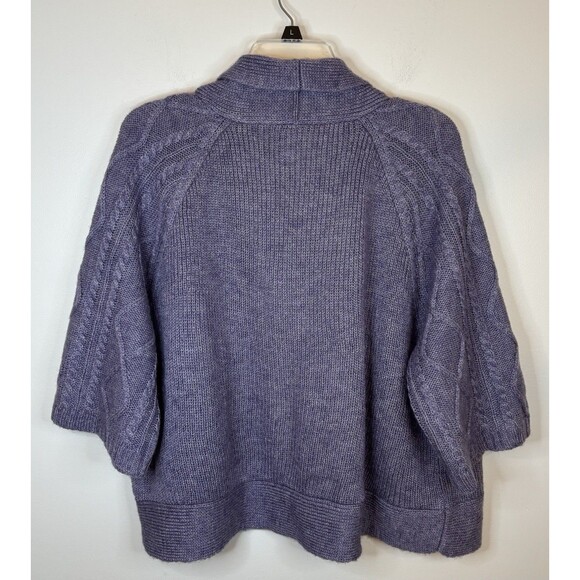 CHICOS Cora Cable Cocoon Mohair Blend Shrug Cardigan Sweater 3/XL/16 Purple Plum - Picture 4 of 11